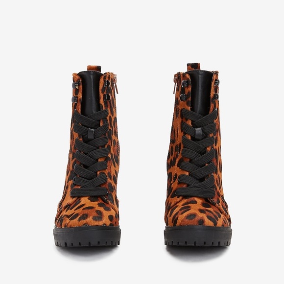 MAKE OFFER: Laced Up Leopard Boots - Picture 3 of 4
